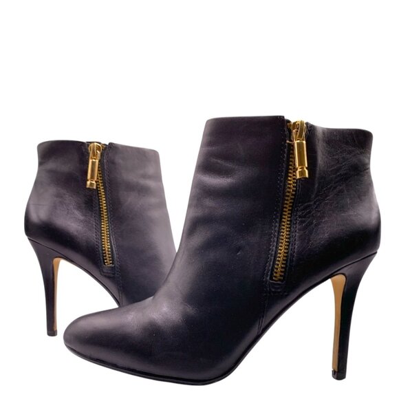 BANANA REPUBLIC Black Leather Ankle Booties - Picture 3 of 10